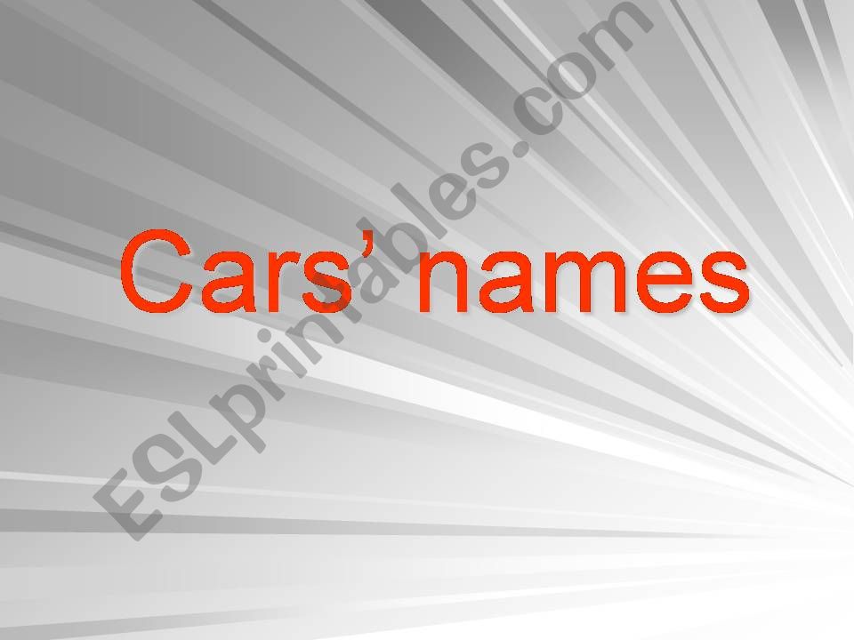 Cars Names powerpoint