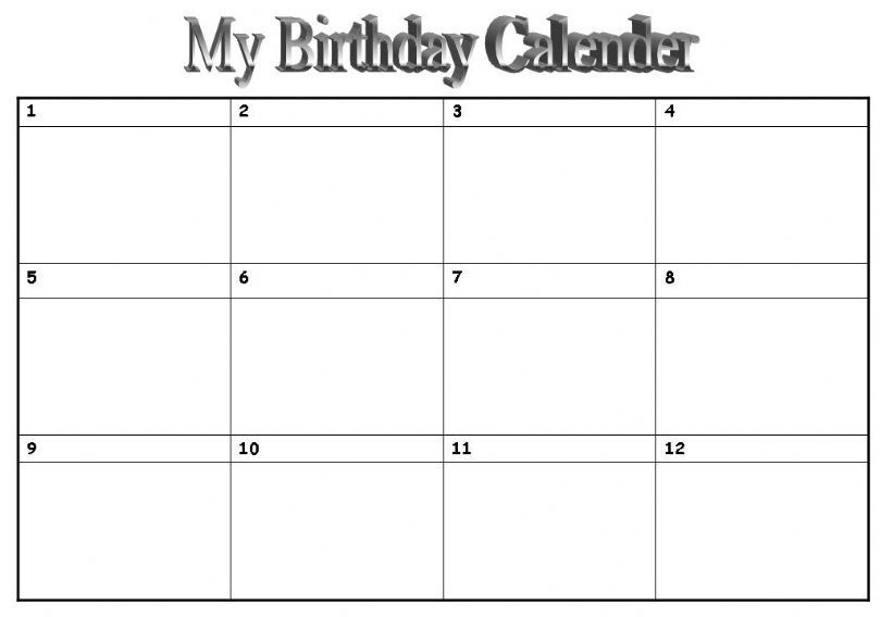 Birthday Calendar powerpoint