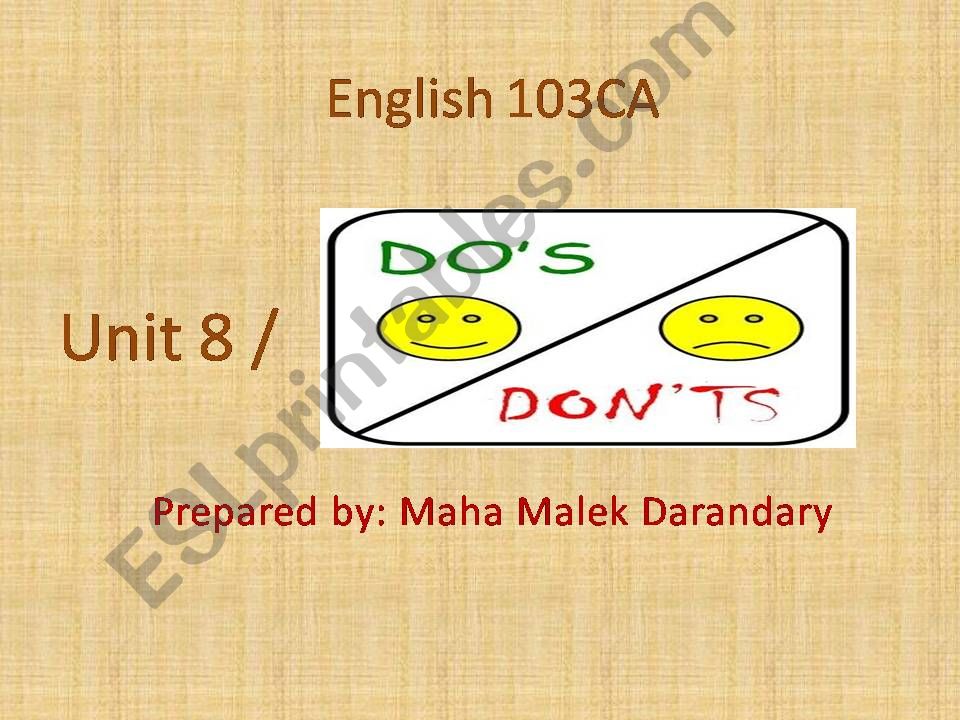 Dos & Donts powerpoint