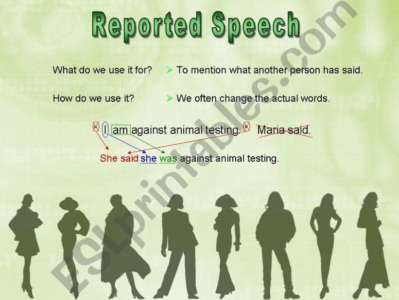 Reported Speech - fashion theme