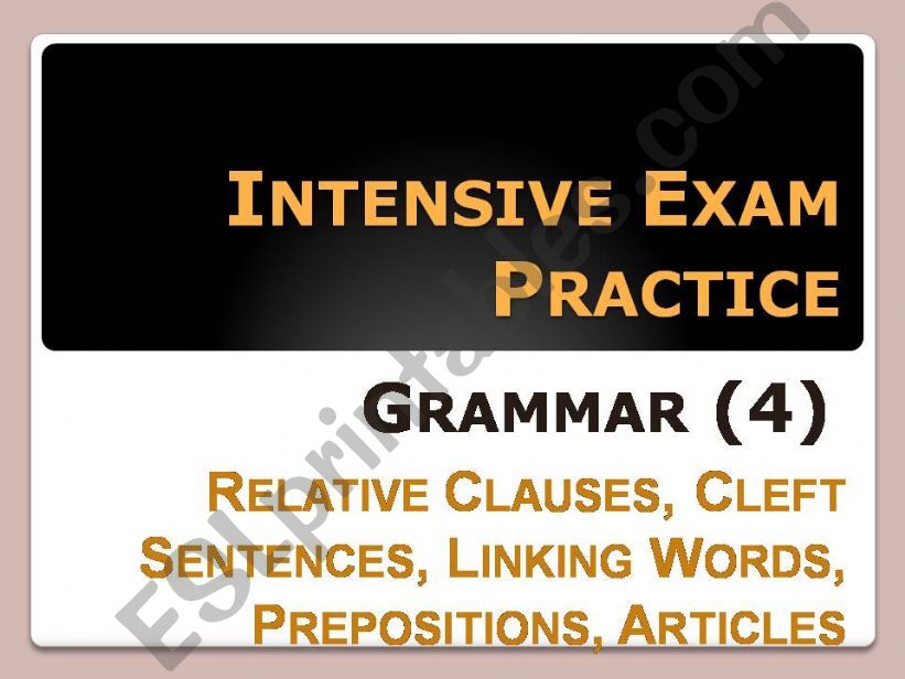 Intensive Exam Practice: Grammar(4)