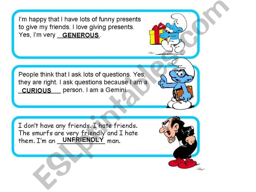 personality adjectives 3 powerpoint