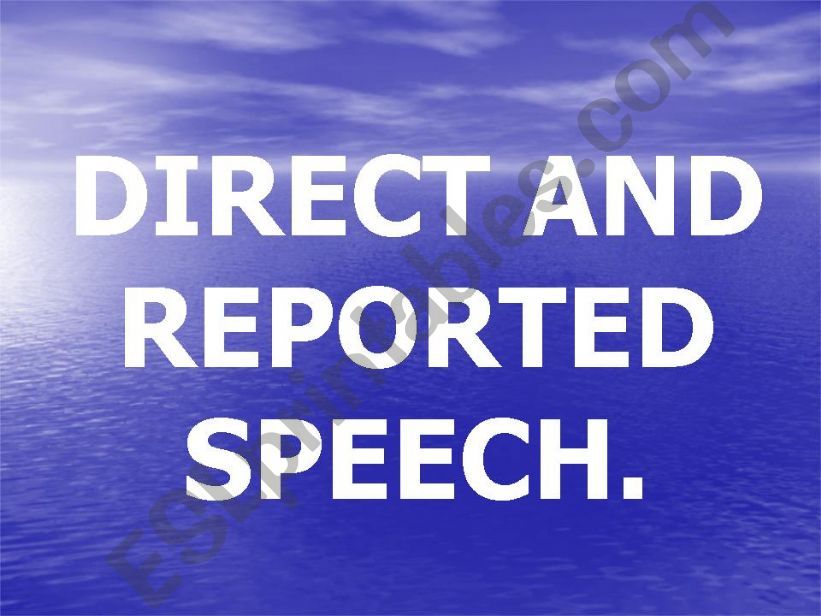 reported speech powerpoint