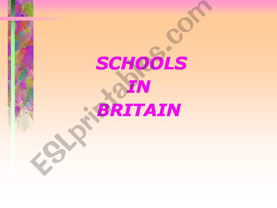 Schools in Britain powerpoint