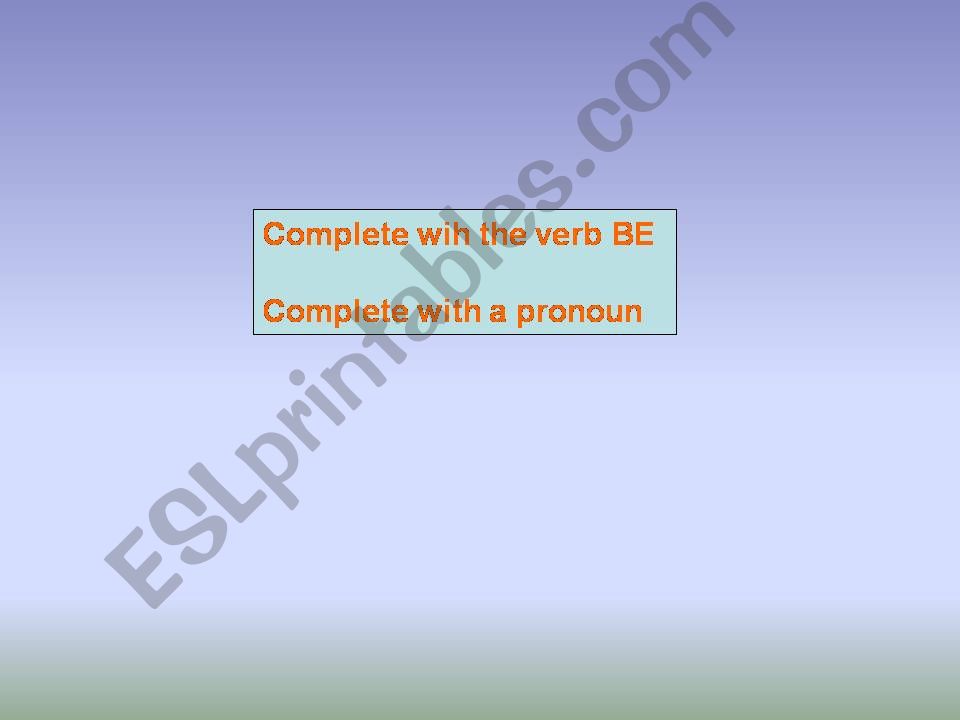 be and pronouns powerpoint