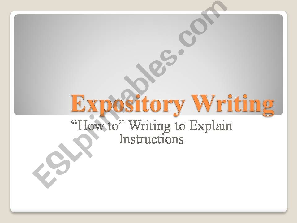 Expository Writing powerpoint