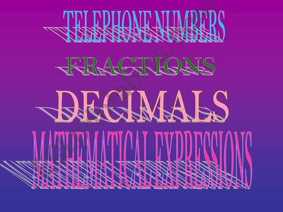 Using Numbers! powerpoint