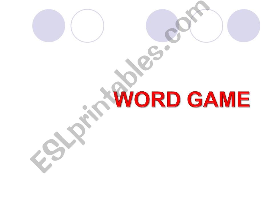 Word Game powerpoint