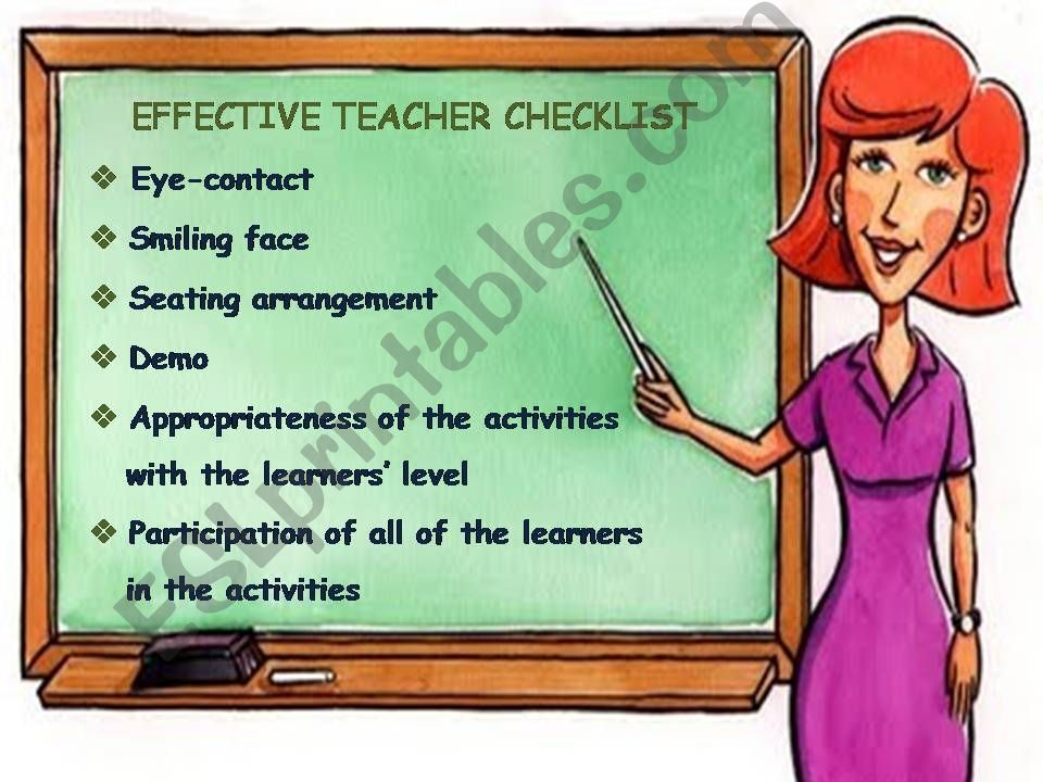 Effective Teacher Checklist powerpoint