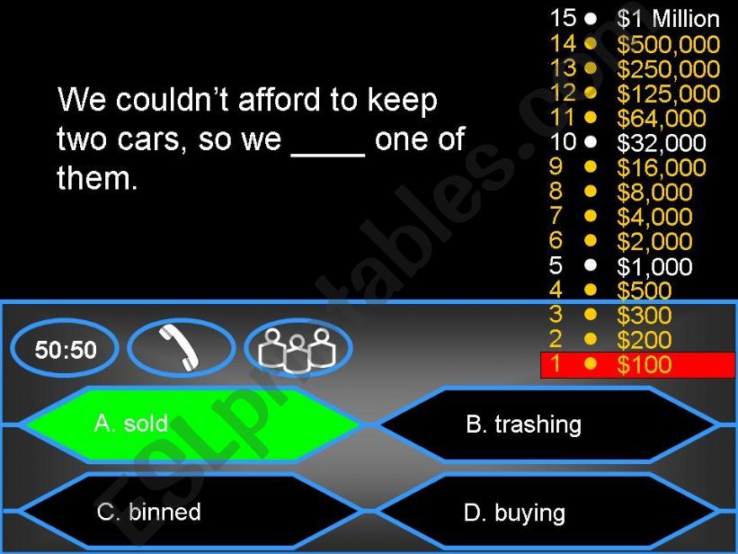 Who wants to be a millionaire? Past simple & continuous