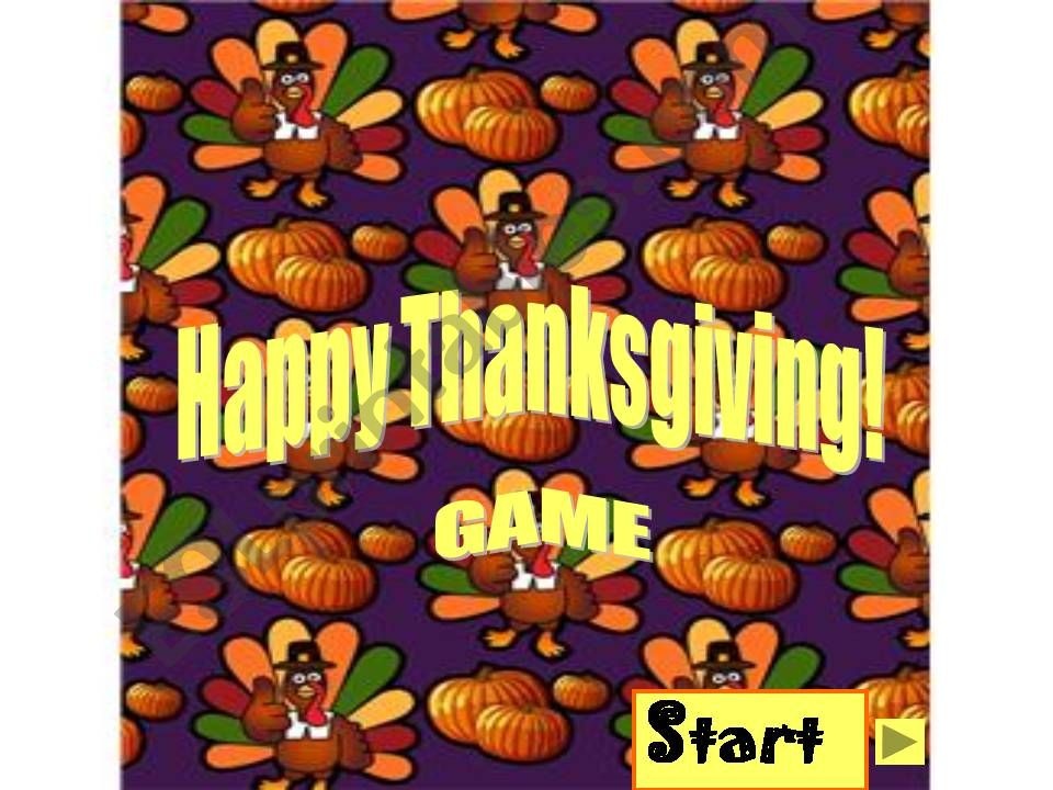 Thanksgiving vocabulary game powerpoint