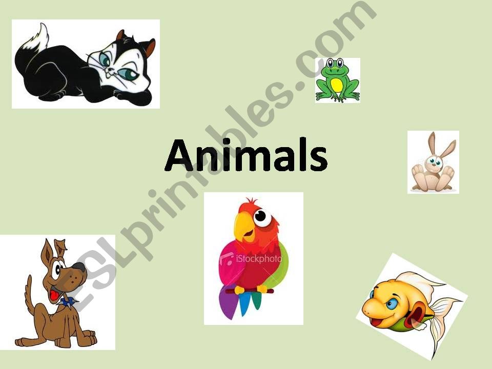 ESL - English PowerPoints: animals vocabulary for kids