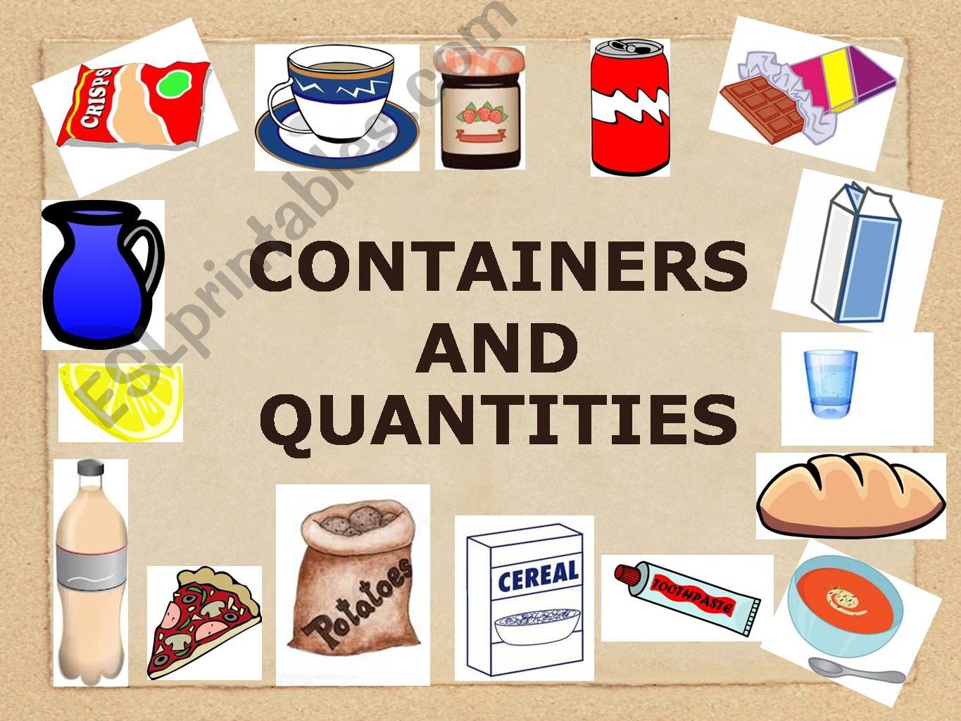 CONTAINERS AND QUANTITIES powerpoint