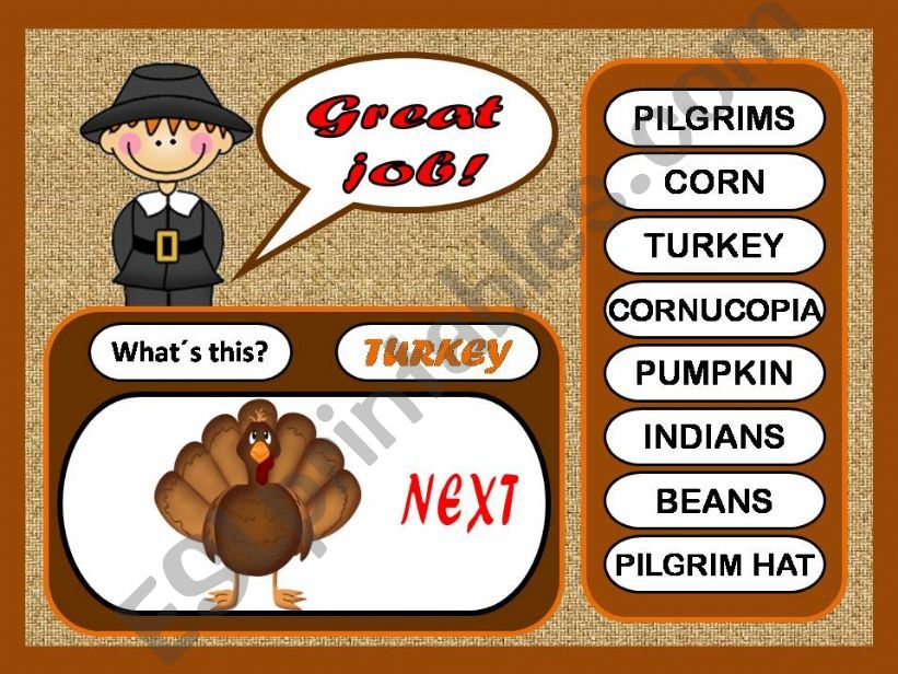 THANKSGIVING GAME powerpoint