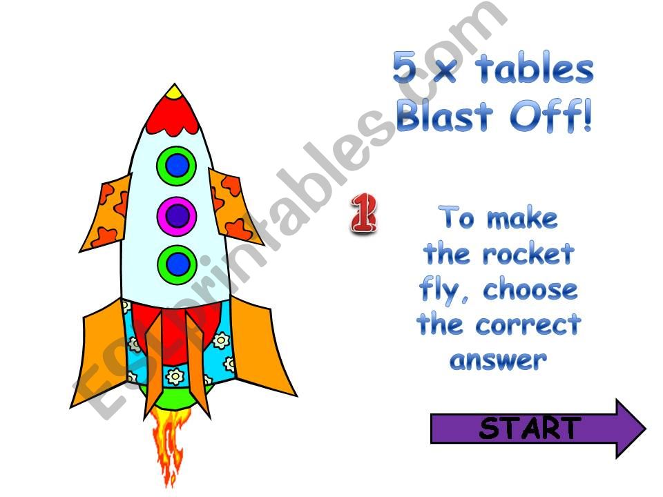 5 x Tables Blast Off powerpoint