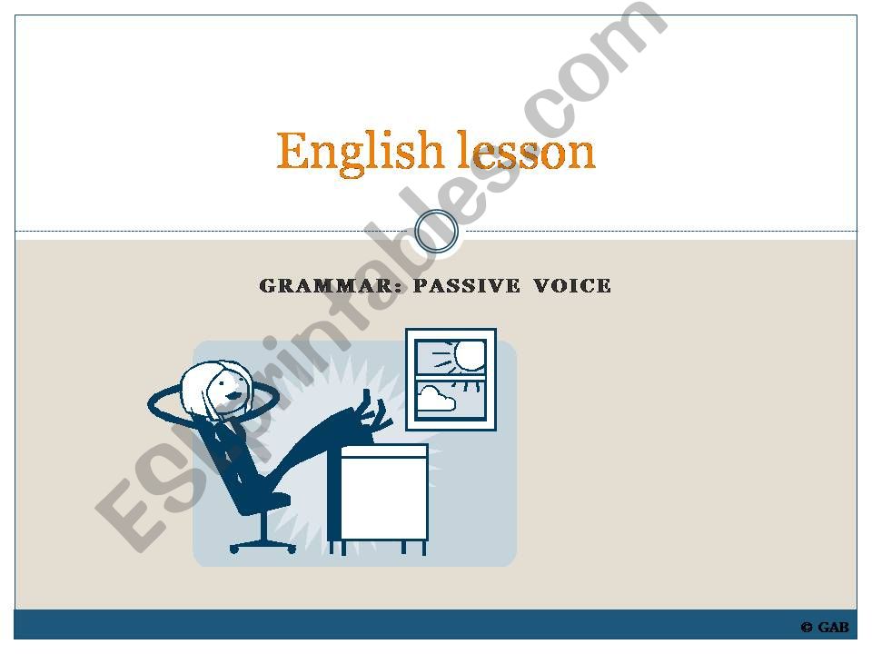 Passive voice - introduction to the structure