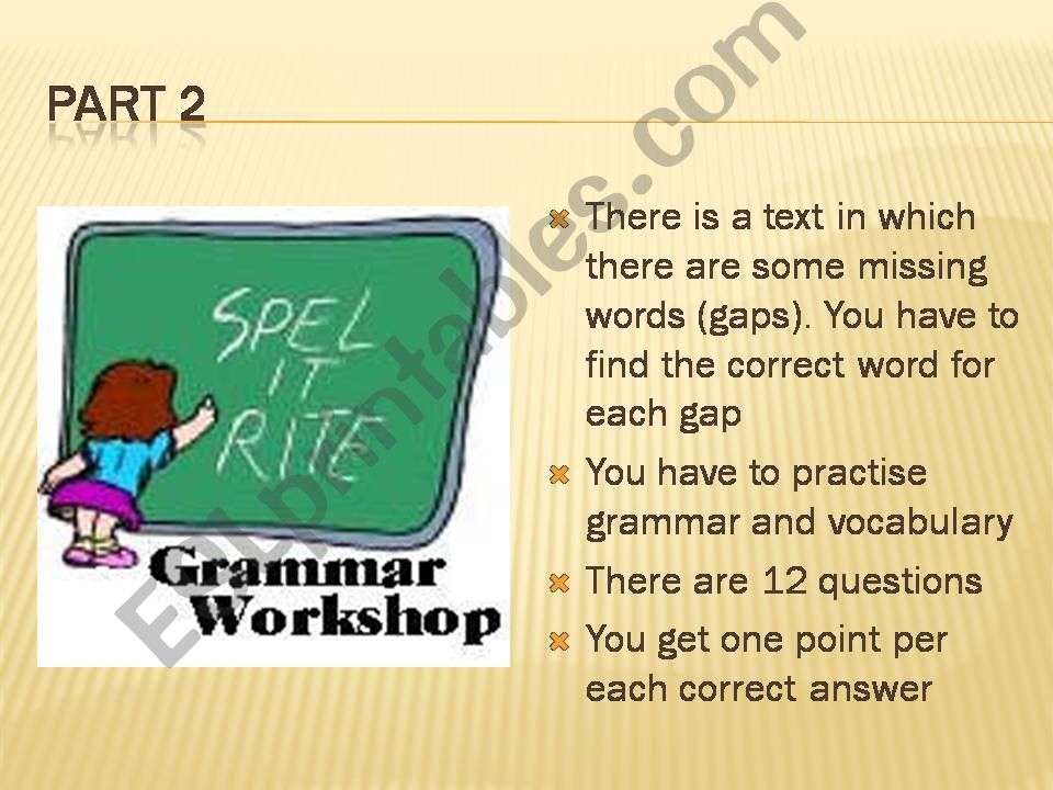 FCE exam part 3 Use of English