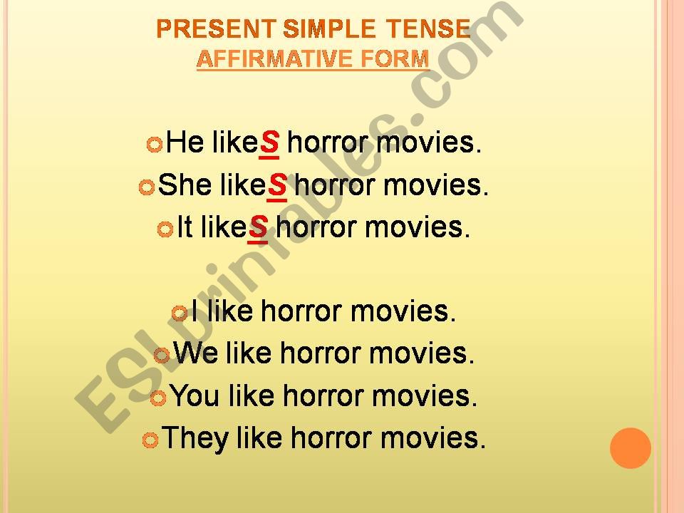 PRESENT SIMPLE TENSE powerpoint
