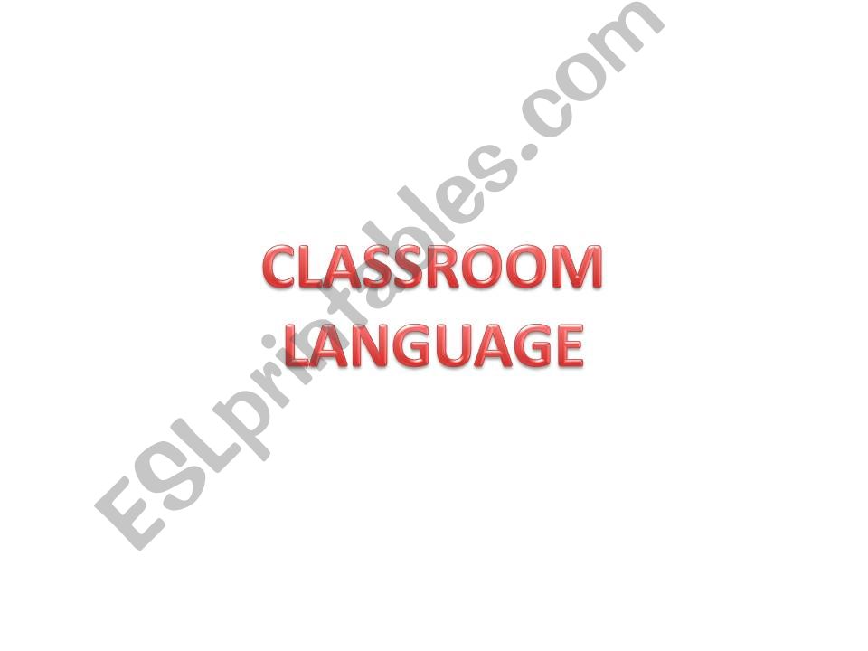 CLASSROOM LANGUAGE powerpoint