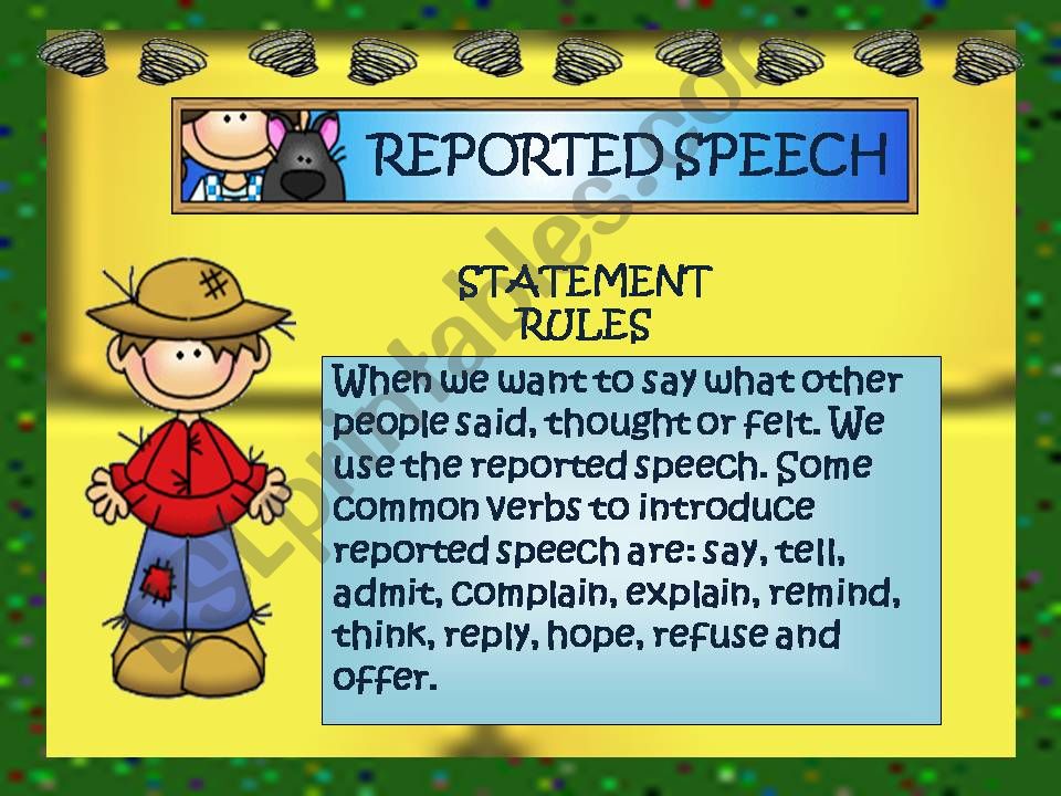 STATEMENTS REPORTED SPEECH powerpoint