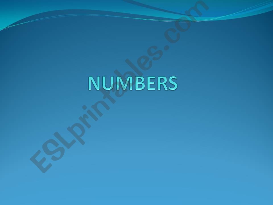 Numbers from 1 up to 10 powerpoint