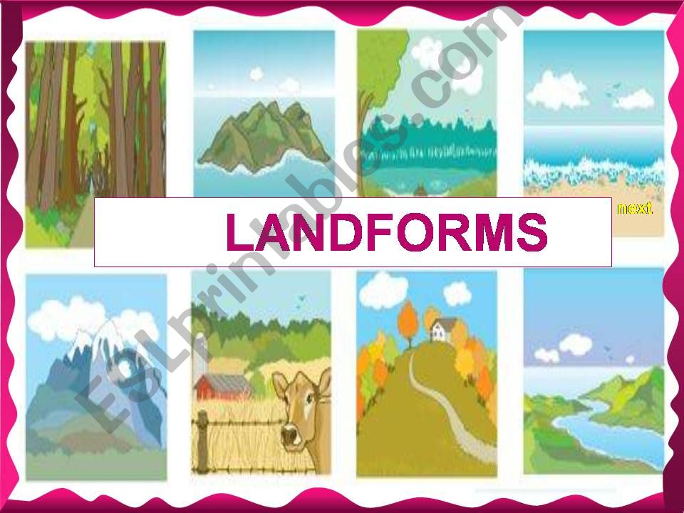 LANDFORMS   VOCABULARY PPP powerpoint