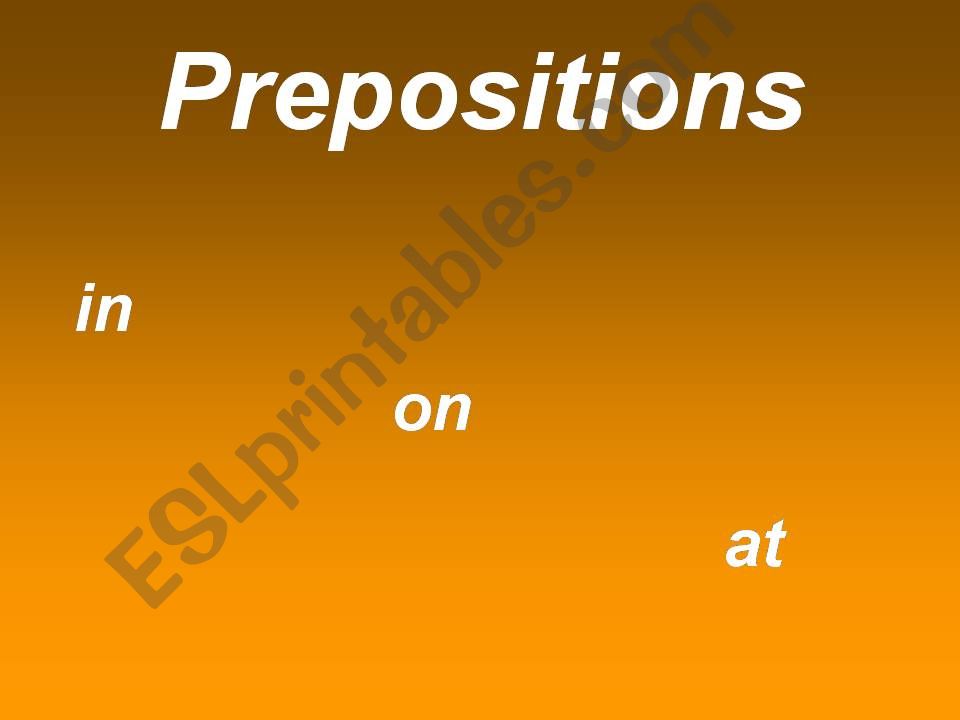 Prepositions-in, on, at powerpoint