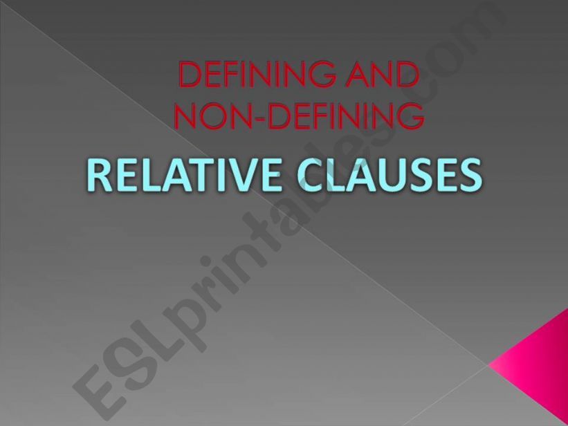 NON DEFINING RELATIVE CLAUSE powerpoint