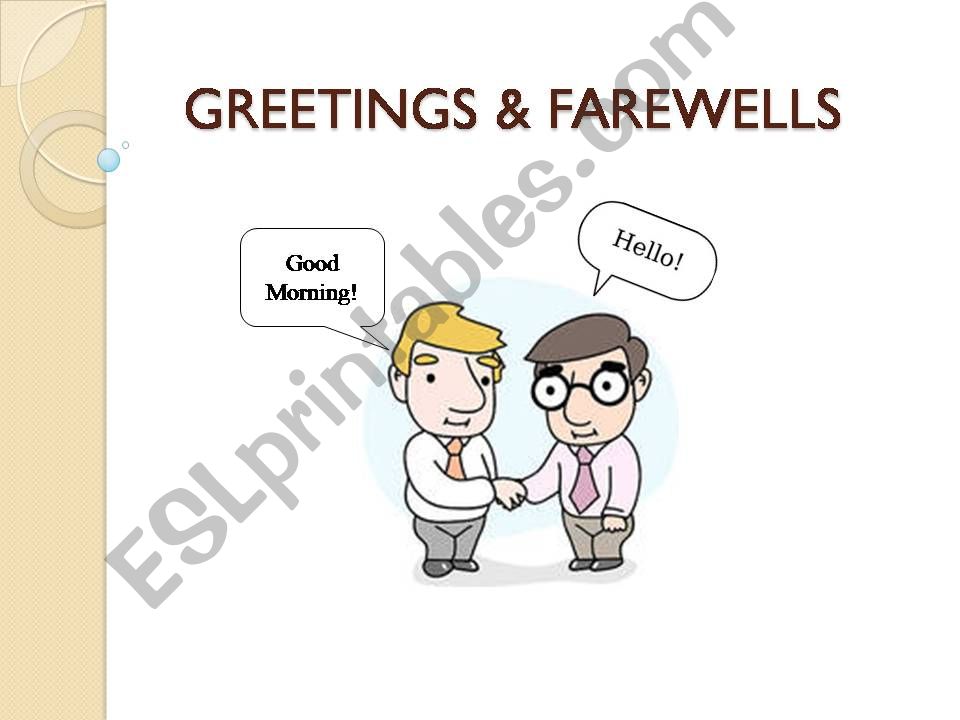 Greetings & Farewells powerpoint