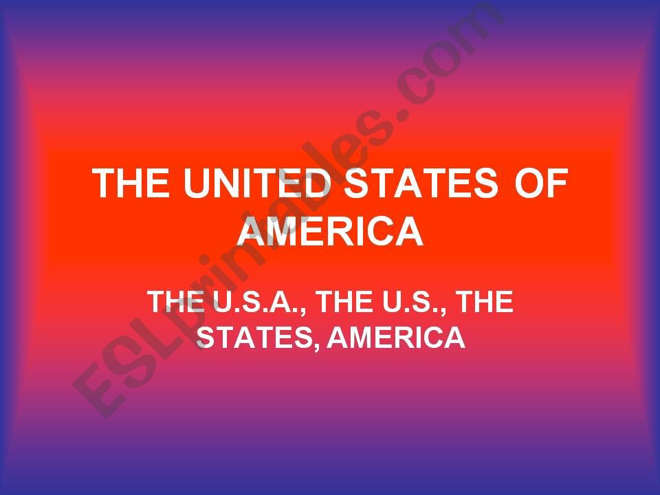 The USA powerpoint