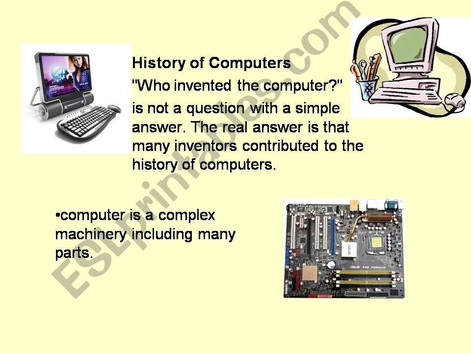 history of computers-revision of past passive