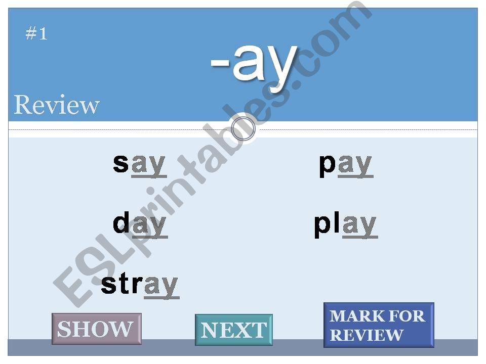 Word Families Flash Cards powerpoint