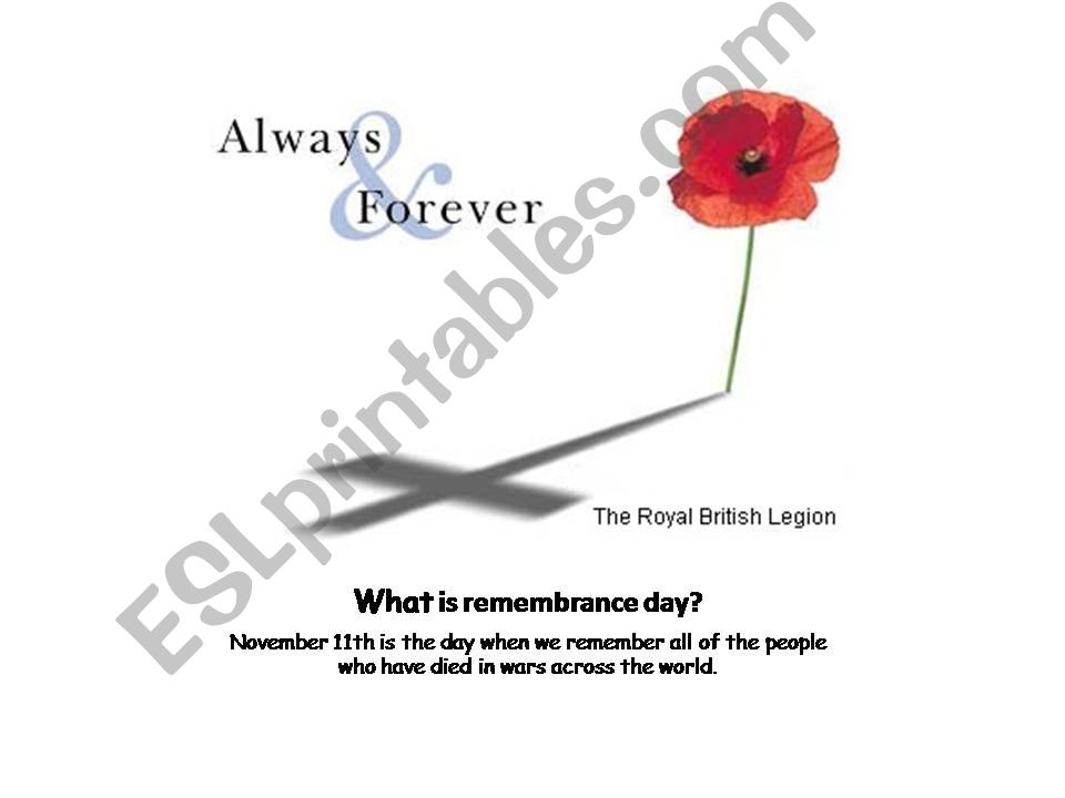 Remembrance Day in England and France