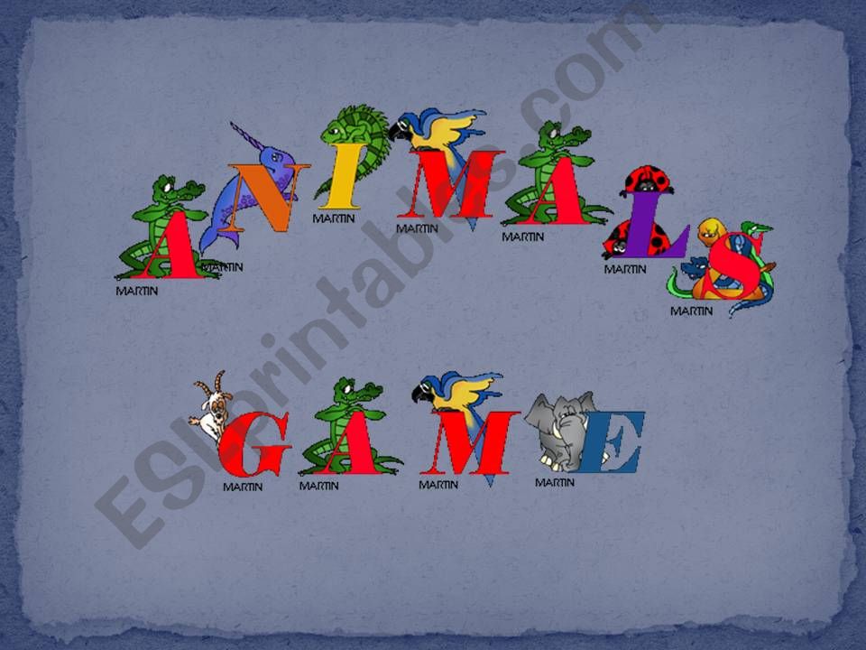 ANIMALS GAME part 1 powerpoint