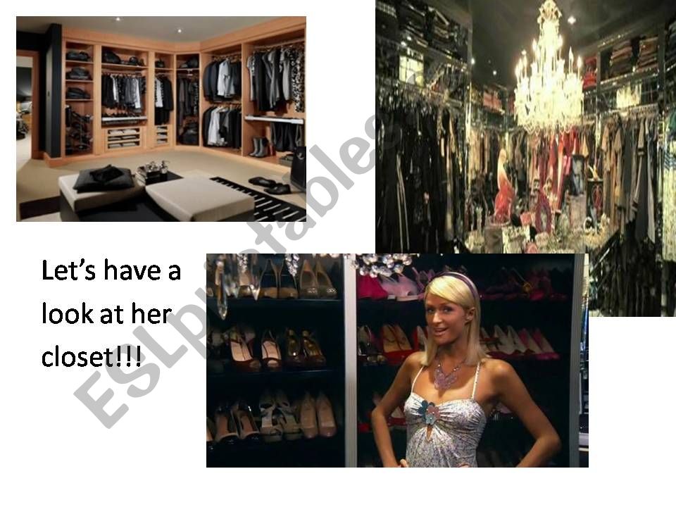 Esl English Powerpoints Paris Hilton S Closet