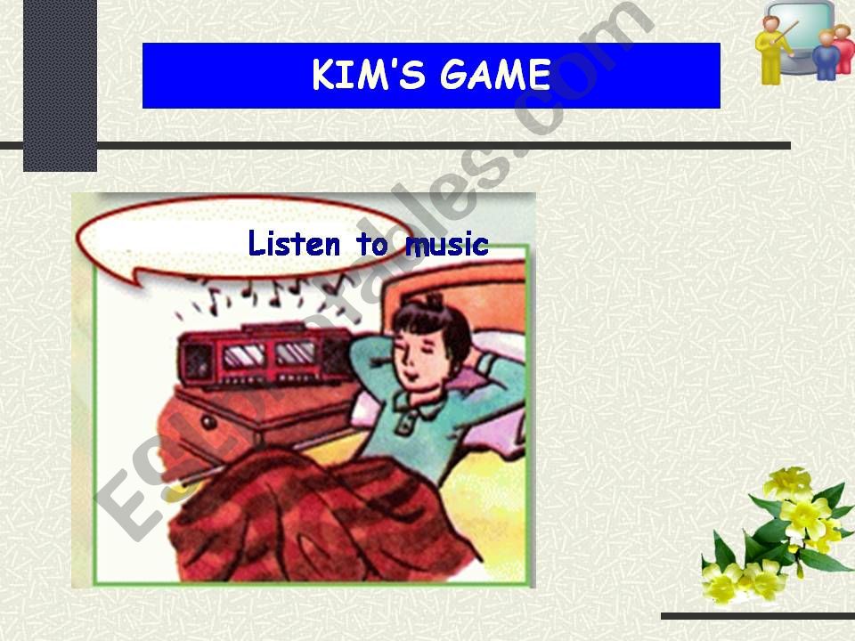 Kims game - action verbs powerpoint