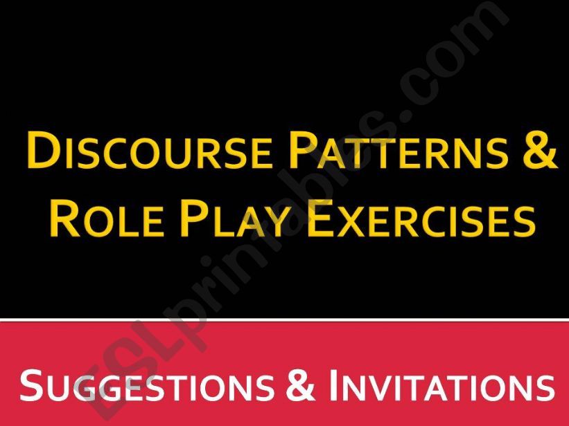 Role Play Exercises: Suggestions and Invitations