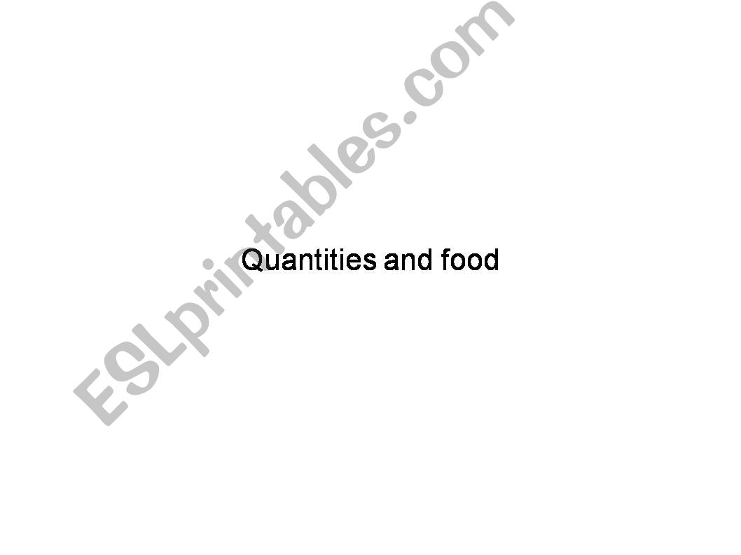 quantities and food powerpoint