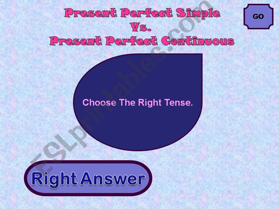 Present Perfect Simple Vs. Present Perfect Continuous