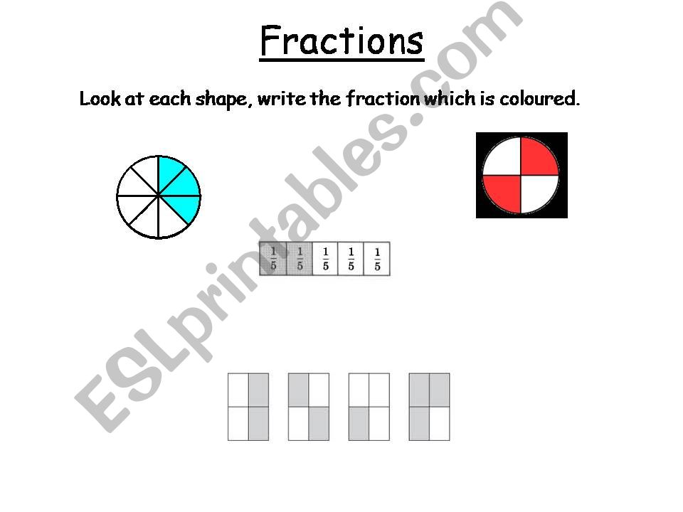 Basic fractions exercises powerpoint