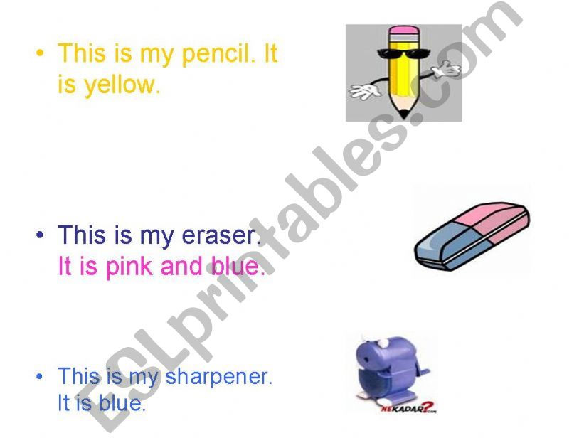 classroom objects and how many