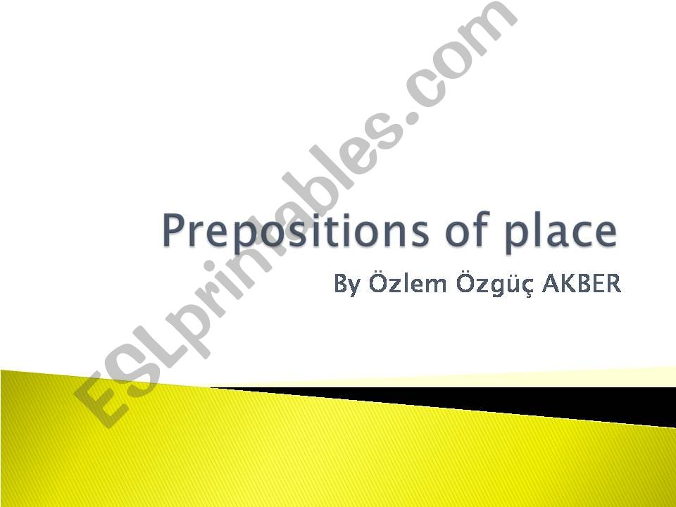 Prepositions of place powerpoint