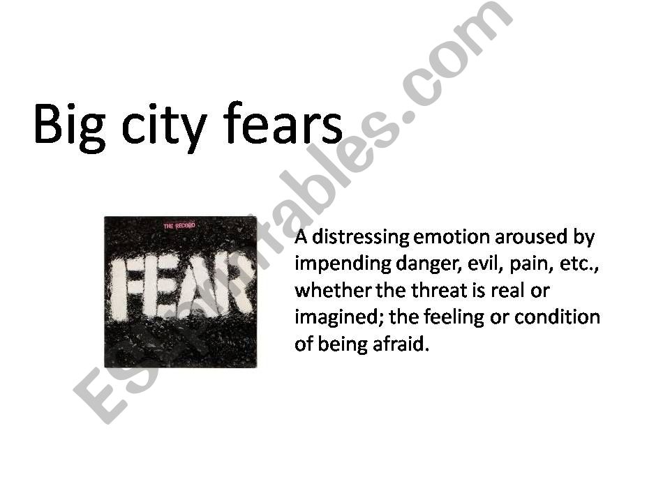 Vocabulary: Fear powerpoint