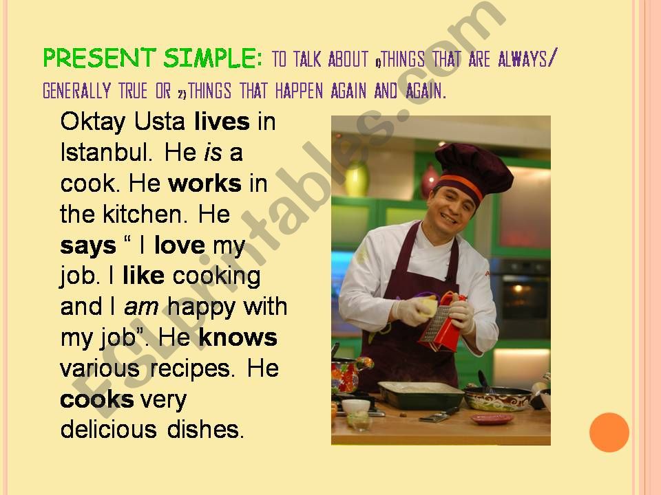 present simple for Turkish students