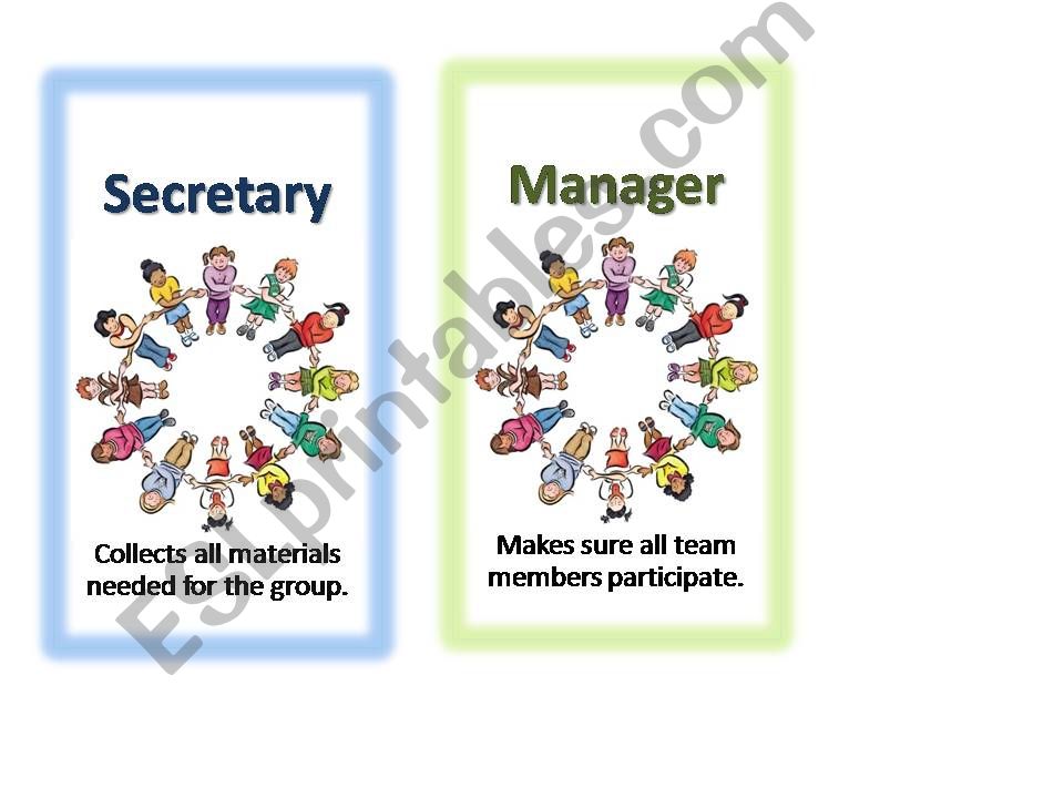 Group Work Roles Cards powerpoint