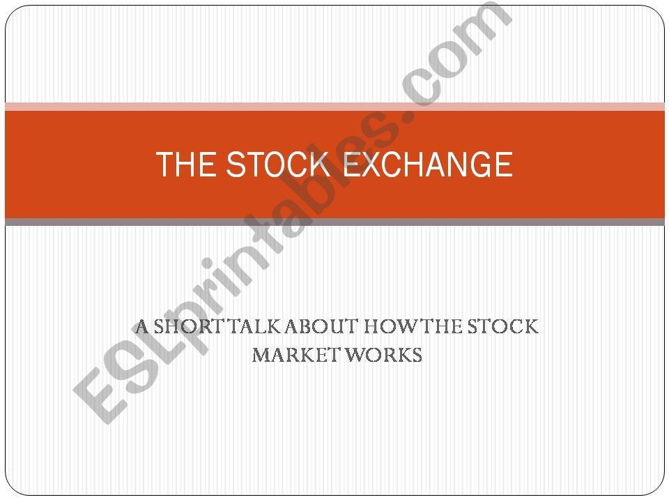 THE STOCK EXCHANGE powerpoint