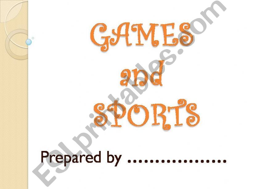 games and sports powerpoint