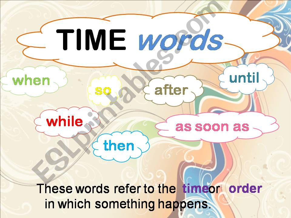 Time words - PART1/3 - With INTERESTING PICTURES, EXAMPLES and a GAME