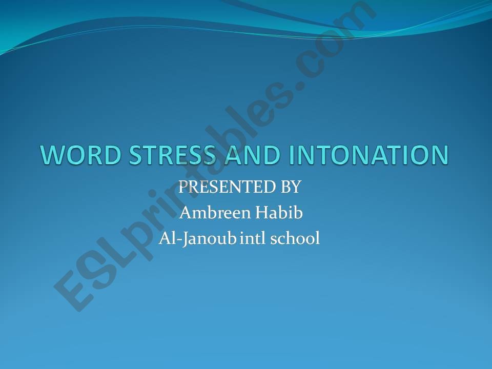 word stress and pronunciation powerpoint