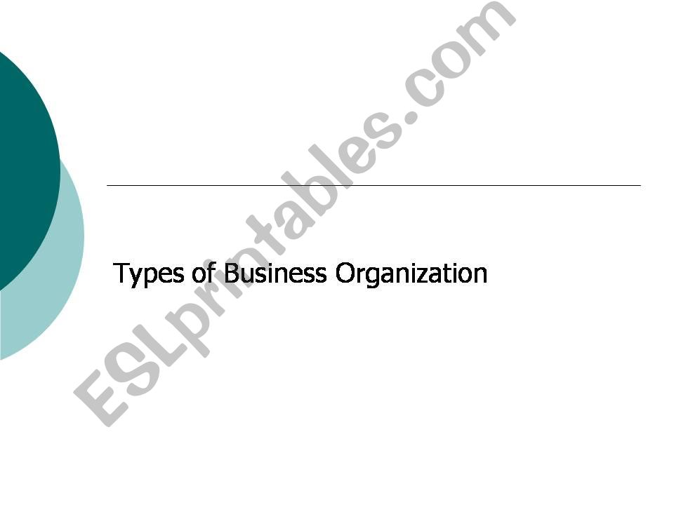 Types of Business Organization